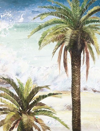 Framed Coastal Palms I Print