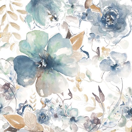 Framed Indigo Beauty on White I Print