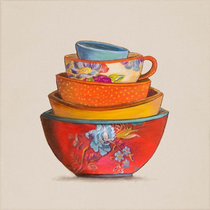 Framed Stacked Bowls Print