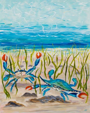 Framed Blue Crabs Print