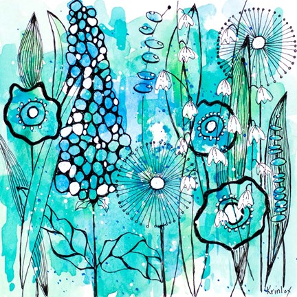 Framed Cool Floral Day Square Print