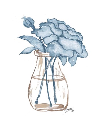 Framed Blue Roses I Print