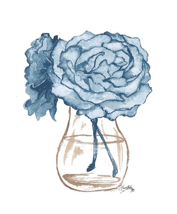 Framed Blue Roses II Print