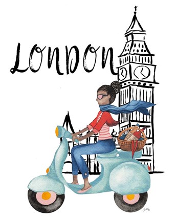 Framed London By Moped Print