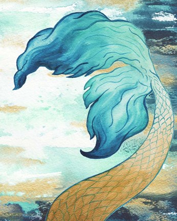 Framed Mermaid Fin Splash Print