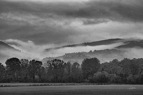 Framed Village in the Fog Print