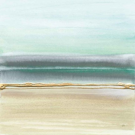 Framed Linear Emerald I Print