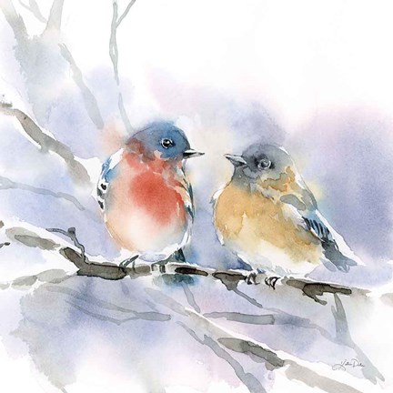 Framed Bluebird Pair Print