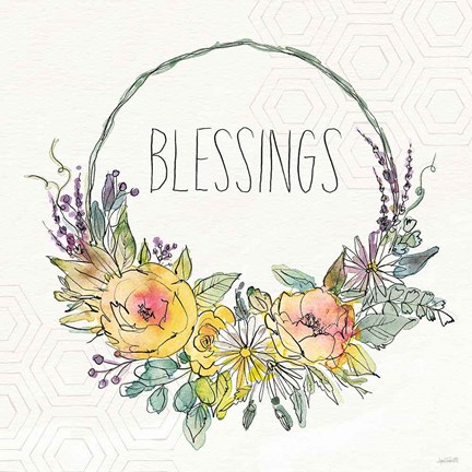 Framed Honeybee Blossoms VIII Print