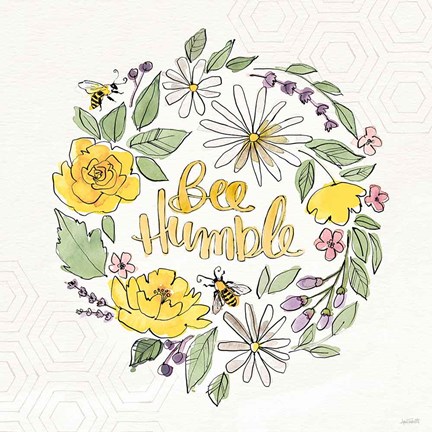 Framed Honeybee Blossoms X Print