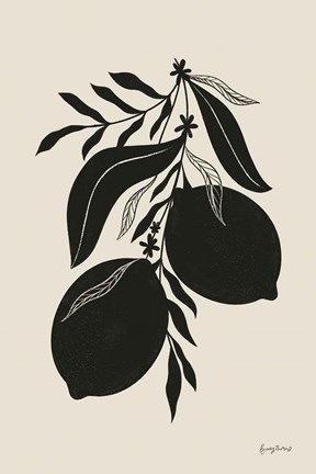 Framed Lemon Silhouette II Print