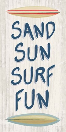 Framed Beach Time V Fun Print