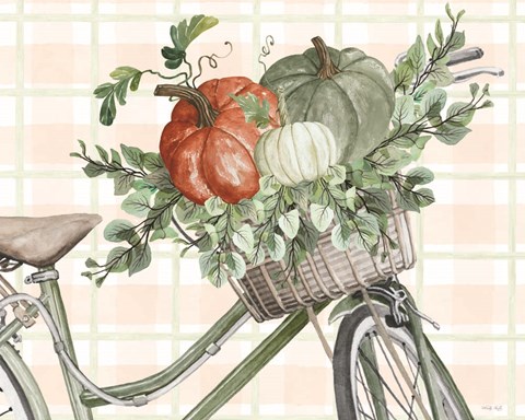 Framed Bountiful Basket on a Bike II Print