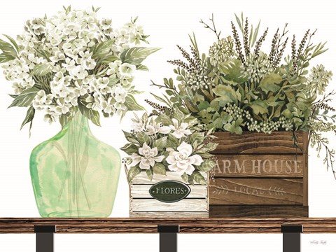 Framed Farm House Florals Print