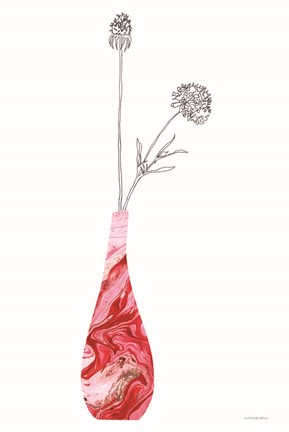 Framed Pink Vase of Love Print