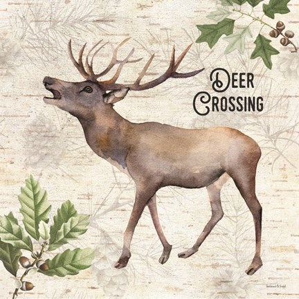 Framed Deer Crossing Print