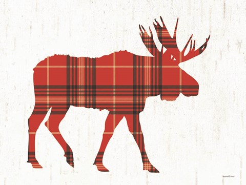 Framed Plaid Moose Print