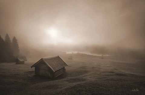 Framed Misty Morning Sunrise Print