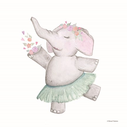 Framed Elephant Ballerina Print