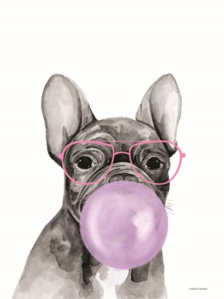 Framed Bubble Gum Puppy Print