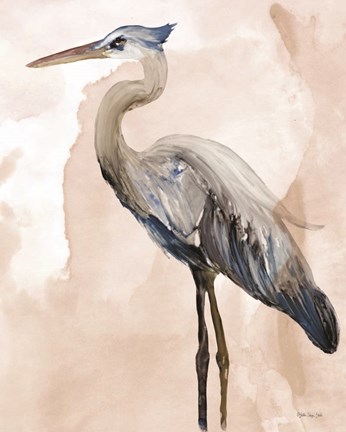 Framed Heron 2 Print