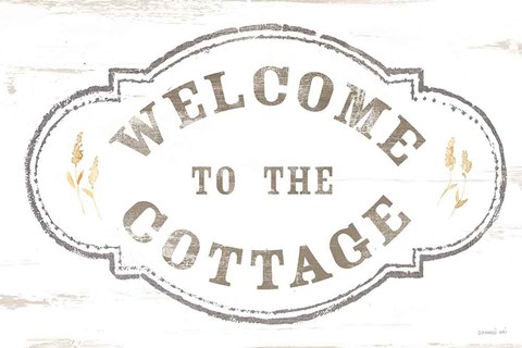 Framed Cottage Garden I on wood Print