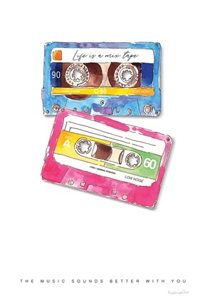 Framed Mixtape Love Print