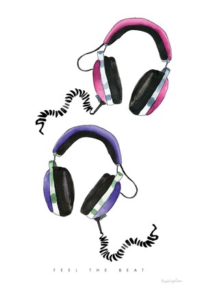 Framed Headphones Love Print