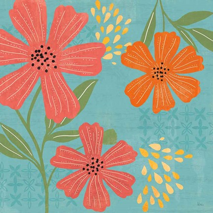 Framed Mod Floral II No Lines Print