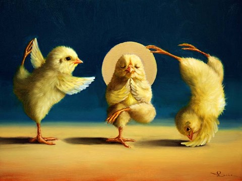 Framed Yoga Chicks Three Print