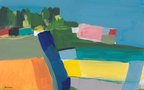 Framed Small Town On a Hill No. 2 Print