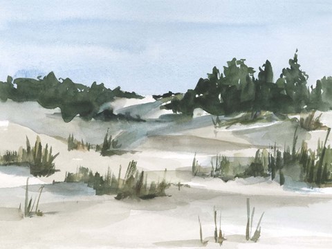 Framed Watercolor Sand Dunes II Print