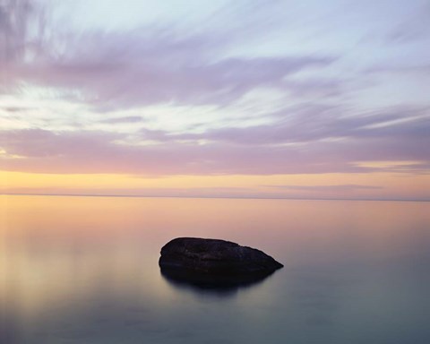 Framed Rock at Sunset Print