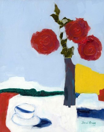 Framed Rose and Teacup Print