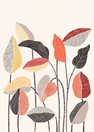 Framed Happy Leaves A Print