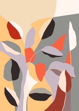 Framed Happy Leaves B Print