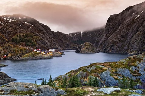 Framed Norwegian Village Print