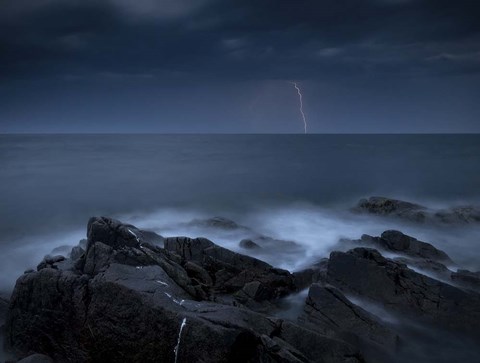 Framed Storm over a Sea Print