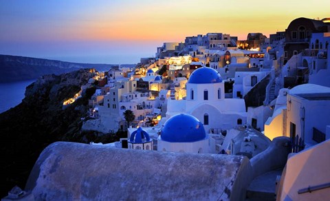 Framed Santorini Island, Greece Print