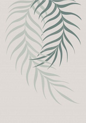 Framed Leaf Frilly Green Print