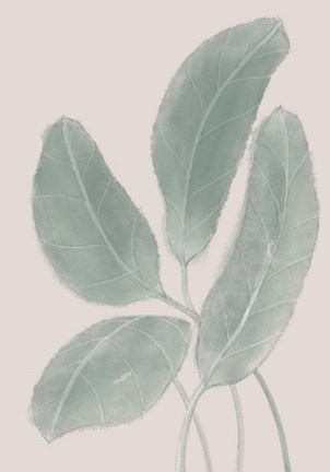 Framed Leaves Watercolor Print