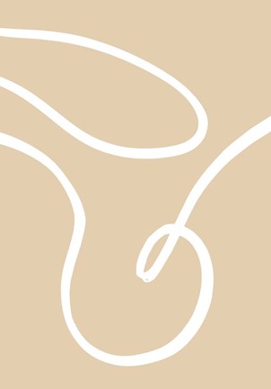 Framed Beige Lines 2 Print