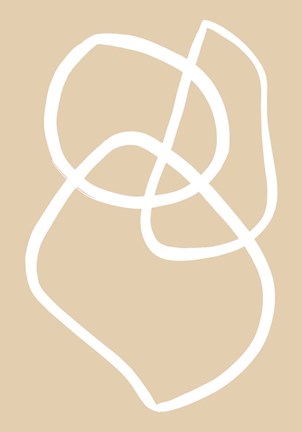 Framed Beige Lines 3 Print