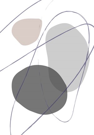 Framed New Shapes Beige No 2 Print