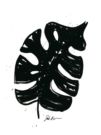 Framed Inked Leaves I Print