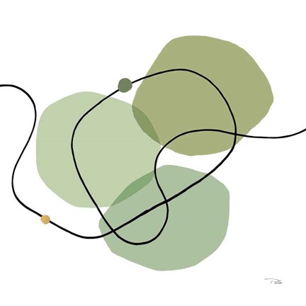 Framed Sinuous Trajectory green III Print