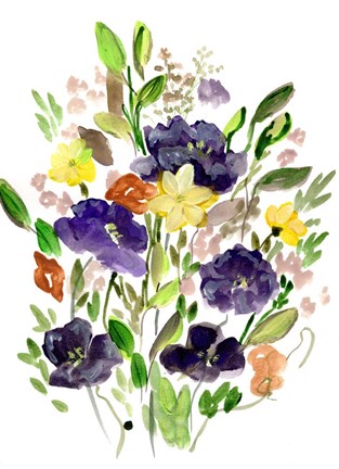 Framed Purple Spring Bunch I Print