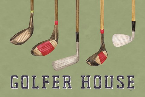 Framed Golf Days landscape II-Golfer House Print