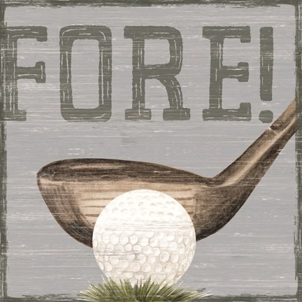 Framed Golf Days neutral V-Fore! Print