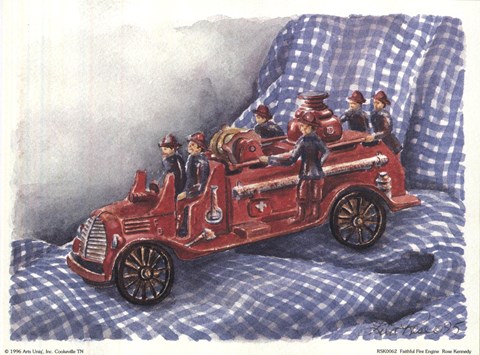 Framed Faithful Fire Engine Print